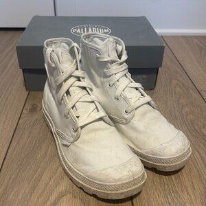 Paladium White Canvas Boots